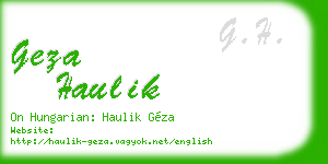geza haulik business card