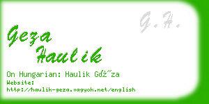 geza haulik business card